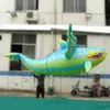 5m Fantastic Hanging Large Illuminated Inflatable Flying Fish Cartoon Sea Animal Balloon With Wings For Club Event