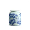 Vasos pintados à mão Painted azul e branco vaso de porcelana cerâmica jarra retro reta largura middle middle neo chinês estilo chinês