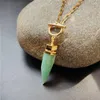 Chains FUWO Natural Crystal Quartz Spike Necklace Creative Stone Point OT Buckle Vintage Chain Jewelry For Women NC405 5 Pieces/Lot