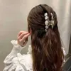 Andra nya Peach Crystal Hair Clips för kvinnor rosa söt söt tjej hår klo halvhög hästsvans krabba hajklipp hår