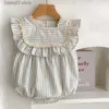 Rompers Newborn Toddler Baby Girls Stripe Jumpsuit Summer Sweet Fashion Baby Girls Sleeveless Kids Princess Dress Girls Sister Clothes T230529