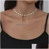 Chokers Choker Mode Familie Schmuck Hochzeit Frauen Schlüsselbein Halskette Boho Daisy Drop Lieferung Halsketten Anhänger Dhj2L