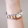 Fashion Silver Gold Luxury Stainless Steel High Quality Little Watch Diamond Women's Bracelet Gift G230529