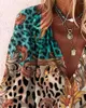 Chemisiers pour femmes imprimé léopard baroque boutonné à manches longues chemise femmes printemps été décontracté Shorts chemisier haut Sexy mode