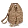 Evening Bags Summer Crochet Bucket Bag Hollow Shoulder Bohemian Beach Crossbody For Women
