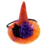 Chien Vêtements Halloween Animaux Chapeau Noir Orange Fleur Citrouille Sorcière Chat Partie Décoratif Réglable Chiot Ornement Drop Delivery Accueil G Dhxko