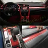 För Honda Civic 10th Gen 2016-2019 Bilstyling 3D/5D Carbon Fiber Car Interior Center Console Color Change Molding Sticker Decal