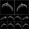 Headpieces Bruden Headwear Pearl Star Crown Alloy Dubbel lager Rhinestone Princess Hair Prydnad Bröllopsklänning Tillbehör i lager D DHJZX