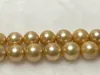 Kedjor Golden Pearl 18Inch Necklace For Women Luster 11-13mm Big Round Party Wedding Jewelry Gifts (gratis bolllås)