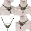 Chokers gargantilha estilo punk vintage pequenas engrenagens de bronze ered borboleta steampunk colar entrega de jóias de jóias pingentes dhmf7