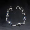 Braccialetti di collegamento Gioielli Gemstonefactory Grande promozione Singolo Unico Argento 925 Zaffiro Topazio blu Lady Braccialetto di fascino da donna 21 cm 20233277