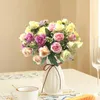 Decorative Flowers 10 Head Artificial Flower Silk Roses Bouquet White Peony Fake Wedding Table Decoration Party DIY Vases Home Decor