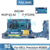 Motherboard For DELL Precision M3800 i74712HQ Laptop Motherboard 0V919M LAC011P SR1PZ N15PQ1A2 DDR3 Notebook Mainboard