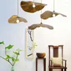 Hängslampor nordiska lotus bladbelysning kreativ personlighet el café dekoration lampa modern ljus lyx enkelt vardagsrum sovrum