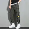 Pants New hip-hop jogger cargo harem Multi pocket ribbon Men's sports Street casual men's pants P230529