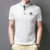 Polos masculinos Tamanho asiático do homem juvenil Moda Casual Sports Camisetas 2023 Verão Homem belos camisas de pólo bordadas com mangas curtas de mangas curtas