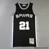 NBA Basketball Jerseys Draft Pick NO.1 Victor Wembanyama Jersey Urban Edition Tim 21 Duncan 50 Robinson 2023 Noir Blanc Retro Mesh Jersey