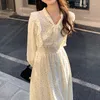 Casual jurken Vestidos de mujer elegantes para fiesta 2023 bloemenjurk lange mouw chiffon vrouwelijk patchwork flare boog kleding