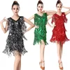 Desgaste de la etapa Mujeres Señoras Lentejuelas Vestido de baile latino brillante Sparkle Bodycone Rumba Glitter Salsa Tango Baile de salón Traje de baile