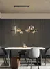 Lustres Nordique De Luxe Moderne Simple Noir Verre Bulle Lustre LED Long Pendentif Lampe Bar Intérieur Lumière Restaurant Salon