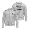 Herenhoodies Sweatshirts F1-hoodie voor heren en dames voor officieel raceshirt met Formula One Alpine F1-ritssluiting