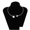 Chokers Choker Trendy Luxury Minimalism Rhinestone Tennis Chain Necklace For Women Exaggerated Big Simated Pearls Wedding Jewelry Dr Dhyld