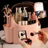 Caixas de armazenamento Mulheres grandes organizador de maquiagem de plástico Power Lipstick Box Luxury Jewelry NA Kosmetyki Decoração