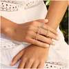 Wedding Rings Gold Plated Crown Stacking Ring For Pandora Real Sterling Sier Party Jewelry Women Girlfriend Gift Cz Diamond Designer Dhek5