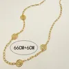 Chains YVE Fashion Vintage Temperament Stainless Steel Necklace Plated 14K Gold Spiral Stitching Hip Hop Trend Sweater Chain Jewelry