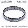 Pulseiras de link de alta qualidade joias de cerâmica preta concha de abalone terapia magnética saudável para homens pulseira de carboneto de tungstênio para homens