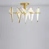 Vloerlampen led postmodern ijzer acryl gouden witte liefde vogel lamp licht voor slaapkamer