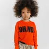 Nununu – T-shirt à manches longues pour garçons et filles, imprimé brodé, col rond, unisexe, King Junior, nouvelle collection automne hiver