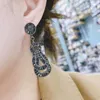 Baumelnde Ohrringe mit blauem CZ, Maxi-Big-Statement, für Dubai, Frauen, Hochzeit, Party, Böhmen, Pendientes Mujer Moda E9697