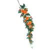 装飾的な花人工窓の花の列アーチアレンジハンギングレイタン花嫁ウェディングシーンレイアウトパーティーエルデコレーションフローラル