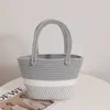 Autres sacs sac de plage d'été pour femmes sac tissé à la main sac à main coloré fil rayé sac à main bord de mer vacances sac de paille filles sac à main