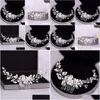 Coiffes Vente en gros de peignes à cheveux en perles Chapeaux en cristal blanc Accessoires de plaque de banquet Insertion nuptiale Drop Delivery Wedding Par Dhbcc