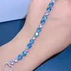 Link-Armbänder, Blautopas-Armband, Charm-Party, Jahrestag, Geschenk, Modeschmuck, Direktversand