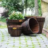 Vases YY Balcony Planting Flowers And Vegetables Green Plant Flower Pot Wooden Barrel Succulent