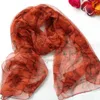 Sarongs kvinnor 100% naturlig siden lång siden halsduk tryckt mode siden sjal kvinnlig plus storlek silkes halsduk 180*105 cm för vinterhöst 230526