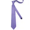 Bow Ties Purple Solid Tie för män 8 cm Business Wedding Slipsan Hanky ​​Cufflinks Fashion Daily Shirt Accessories Cravat Men's Gift Dibangu