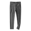 Men's Pants High quality Oussyu winter wool warm Corduroy pants for men's thick casual business elastic velvet black gray green Trousers P230529