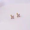 Stud -oorbellen 2 van de roestvrij staal Kruis Zirkoon voor vrouwen Fashion Ear Tragus lob Barbell Piercing sieraden