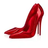 High Heels 신발 빨간 바닥을 통해 Kate Christians Stiletto Peep-toes 뾰족한 디자이너 슬링 백 힐 고급 Louboutins 바닥 고무 로퍼 박스 35-43