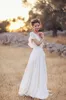 Cheap Bohemian Hippie Style Wedding Dresses Beach A-line Wedding Dress Bridal Gowns Backless White Lace Chiffon Boho Gown