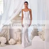 Party Dresses Sweetheart Side Slit Floor-Length Spaghetti Straps Evening For Ladies Sleeveless White Prom Gowns Special Occasion