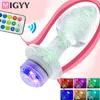 Szklane zdalne przebarwienia przebarwienia LED LED Anal Anal Anal Anal Postate Massager Dildo Plug Bex Toys dla mężczyzn kobiety