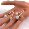 Stud Earrings 2023 Handmade Fruit Sweet Cute Drop French Small Fresh Lovely Women Beaded Crystal Earring Jewelry Gifts ET07S04