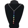 Kedjor 7 Chakra Gem Stone Beads Women Yoga Pendant Halsband Reiki Healing Balancing Halsband Hälsosamma smycken