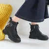 BOOTS SAPATOS CRIANÇAS CASO CUSUAL GIRLA GIRLA COLOD CLOTERN Non Slip Leather Boys Student Boties Black Children