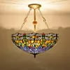 Lampes suspendues 50CM Antique Libellule Art Bar Lampe Ou Tiffany Creative Verre Coloré Restaurant Chambre